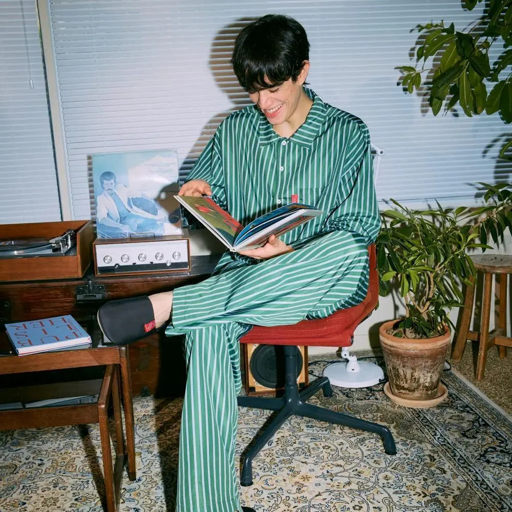 Furless pajamas[Long] - Green Stripe 상세페이지 8